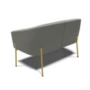 Ver imagem 3 de Sofá Namoradeira 2 Lugares Pé de Ferro Dourado Stella Suede Grafite D03 - D'Rossi