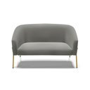 Ver imagem 2 de Sofá Namoradeira 2 Lugares Pé de Ferro Dourado Stella Suede Grafite D03 - D'Rossi
