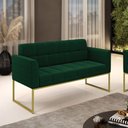 Ver imagem 3 de Namoradeira e Poltrona Industrial Dourado Elisa Bouclê D03 - D?rossi Cor Verde