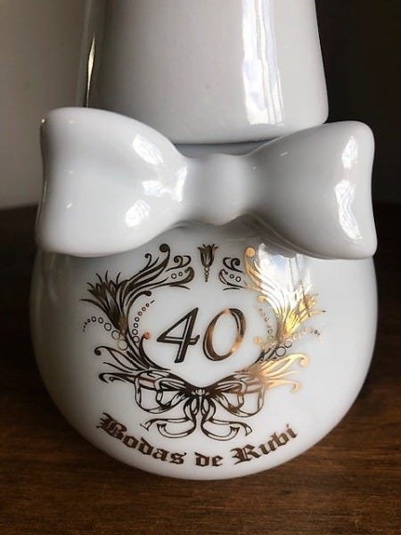 Moringa Porcelana Bodas De Rubi 40 Anos De Casamento - 3