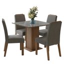 Ver imagem 2 de Conjunto Sala de Jantar Tampo de Vidro 4 Cadeiras Rustic/cinza/silver Sines Madesa