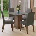 Ver imagem 1 de Conjunto Sala de Jantar Tampo de Vidro 4 Cadeiras Rustic/cinza/silver Sines Madesa