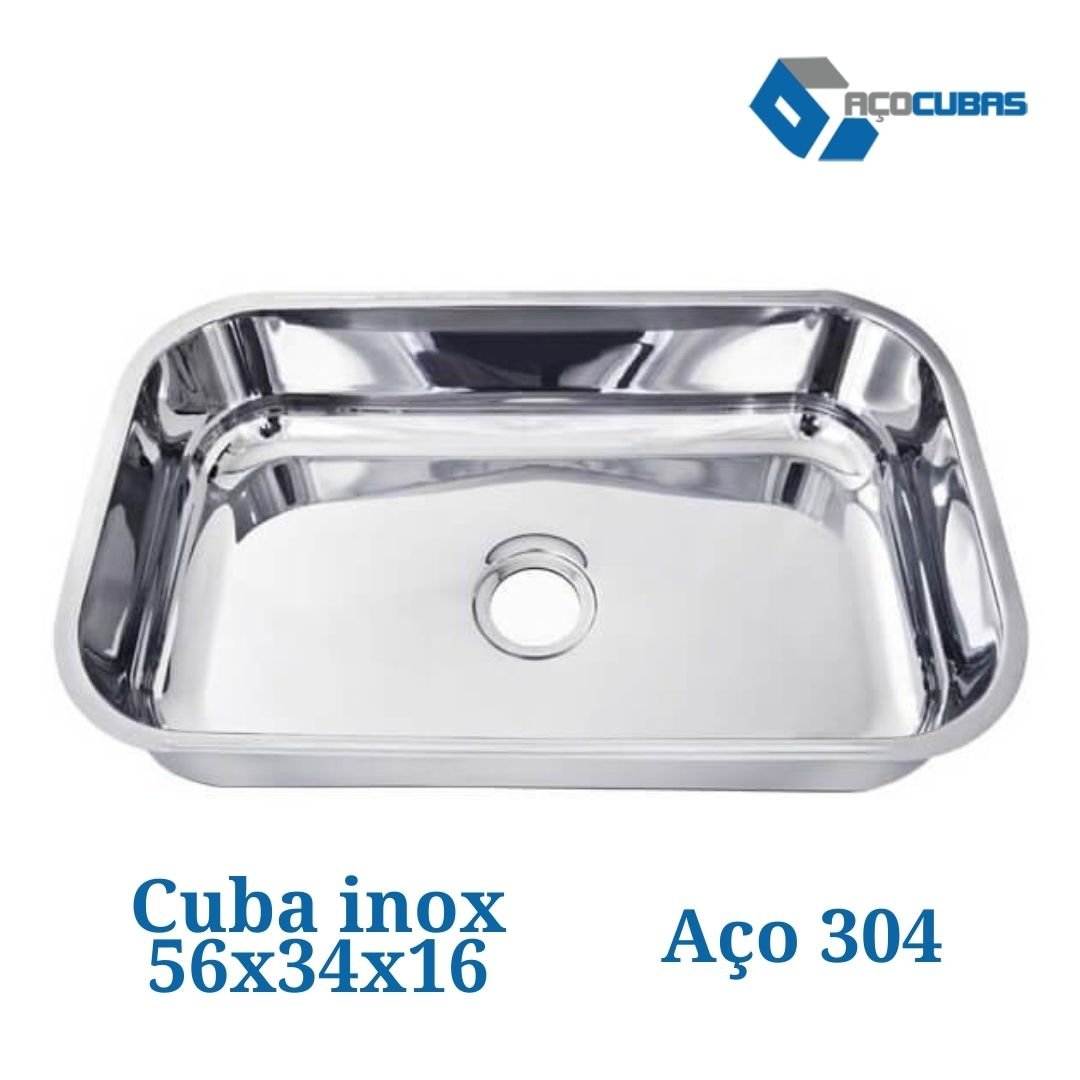 Cuba Nº2 Aço Cubas Inox 304 56x34x16 - 3