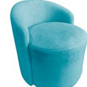 Ver mais imagens de Kit Namoradeira + 2 Poltronas Yara Orgânica Suede Azul Turquesa