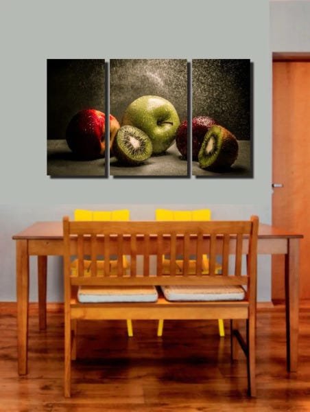 Quadro Decorativo Frutas 3 Peças Para Sala E Cozinha - 2