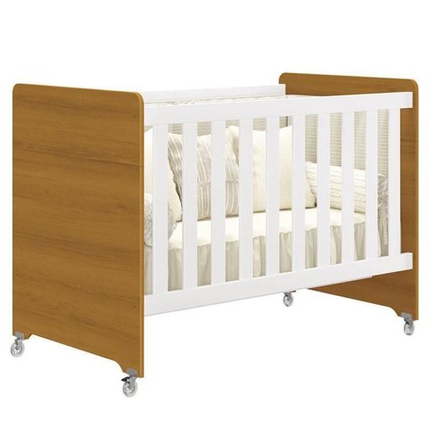 Berço Americano Evolution 4 em 1 Branco Acetinado Savana com Colchão Ortobom - Reller