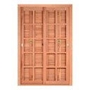 Ver imagem 1 de Porta Balcão de Madeira Vitro de Correr Veneziana Pantográfica Eucalipto Esel - 2.16AX1.60L