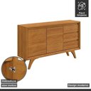 Ver imagem 5 de Buffet para Sala de Jantar Laqueado 100%MDF 2 Portas e Pés Madeira Maciça Piazza