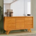 Ver imagem 1 de Buffet para Sala de Jantar Laqueado 100%MDF 2 Portas e Pés Madeira Maciça Piazza