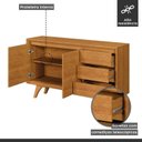 Ver imagem 4 de Buffet para Sala de Jantar Laqueado 100%MDF 2 Portas e Pés Madeira Maciça Piazza