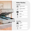 Ver imagem 5 de Cama Box Baú Casal Bipartido + Colchão Paris Molas Branco Couro Branco/branco