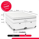 Ver imagem 6 de Cama Box Baú Casal Bipartido + Colchão Paris Molas Branco Couro Branco/branco