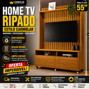 Ver imagem 4 de Estante Home Ripado Absoluto para Tv até 65 Polegadas -2 Portas e Nicho com Leds -rodizio -carmolar: