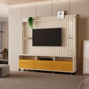 Ver imagem 3 de Estante Home Ripado Absoluto para Tv até 65 Polegadas -2 Portas e Nicho com Leds -rodizio -carmolar: