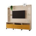 Ver imagem 1 de Estante Home Ripado Absoluto para Tv até 65 Polegadas -2 Portas e Nicho com Leds -rodizio -carmolar: