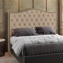 Ver imagem 2 de Cabeceira Cama Box Casal 140 cm P05 Grécia Veludo Bege - Lyam Decor