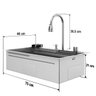 Cuba para Cozinha Gourmet Miami Cascata Aço Inox 304 Goldenx - 2