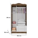Ver imagem 5 de Berço Americano Lila e Guarda Roupa Infantil New Selena 3 Portas Branco Acetinado Amadeirado –