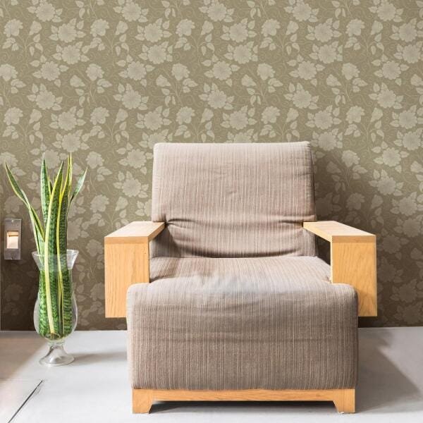 Papel de Parede Adesivo Floral Vintage - 45x250 cm - 1
