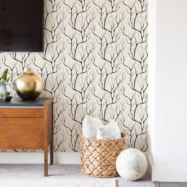 Papel de Parede Adesivo Galhos - 45x150 cm - 1