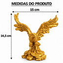 Ver imagem 3 de Escultura Decorativa Águia Asas Abertas em Resina para Mesa Estante Sala Escritório:Dourada