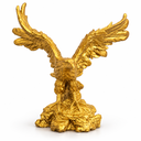 Ver imagem 1 de Escultura Decorativa Águia Asas Abertas em Resina para Mesa Estante Sala Escritório:Dourada
