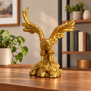 Ver imagem 4 de Escultura Decorativa Águia Asas Abertas em Resina para Mesa Estante Sala Escritório:Dourada