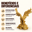 Ver imagem 5 de Escultura Decorativa Águia Asas Abertas em Resina para Mesa Estante Sala Escritório:Dourada
