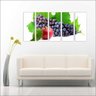 Quadro Decorativo Frutas Uva Cozinha Gourmet Interiores Mosaico 5 Peças Com Moldura - 3