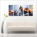 Ver imagem 1 de Quadro Decorativo Battlefield Games Jogos Quartos Salas Interiores Mosaico 5 Peças Com Moldura
