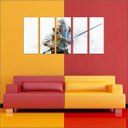 Ver imagem 3 de Quadro Decorativo The Witcher Games Jogos Quartos Salas Interiores Mosaico 5 Peças Com Moldura