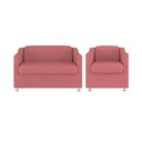 Ver imagem 1 de Kit Namoradeira Tilla + Poltrona Decorativa Quarto Sala Cor:rosa