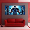 Ver imagem 5 de Quadro Decorativo Mortal Kombate Games Jogos Quartos Salas Mosaico 5 Peças Com Moldura
