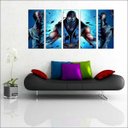 Ver imagem 2 de Quadro Decorativo Mortal Kombate Games Jogos Quartos Salas Mosaico 5 Peças Com Moldura