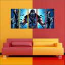 Ver imagem 3 de Quadro Decorativo Mortal Kombate Games Jogos Quartos Salas Mosaico 5 Peças Com Moldura