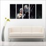 Quadro Decorativo The Witcher Games Jogos Quartos Salas Interiores Mosaico 5 Peças Com Moldura - 1