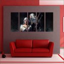 Ver imagem 4 de Quadro Decorativo The Witcher Games Jogos Quartos Salas Interiores Mosaico 5 Peças Com Moldura