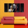 Quadro Decorativo The Witcher Games Jogos Quartos Salas Interiores Mosaico 5 Peças Com Moldura - 2