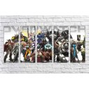 Ver imagem 5 de Quadro Decorativo Overwatch Games Jogos Quartos Salas Interiores Mosaico 5 Peças Com Moldura