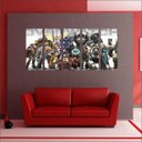 Ver imagem 2 de Quadro Decorativo Overwatch Games Jogos Quartos Salas Interiores Mosaico 5 Peças Com Moldura