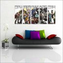 Ver imagem 1 de Quadro Decorativo Overwatch Games Jogos Quartos Salas Interiores Mosaico 5 Peças Com Moldura