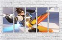 Ver imagem 1 de Quadro Decorativo Overwatch Games Jogos Quartos Salas Interiores Mosaico 5 Peças Com Moldura