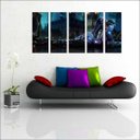 Ver imagem 1 de Quadro Decorativo Overwatch Games Jogos Quartos Salas Interiores Mosaico 5 Peças Com Moldura