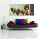 Ver imagem 1 de Quadro Decorativo Overwatch Games Jogos Quartos Salas Interiores Mosaico 5 Peças Com Moldura