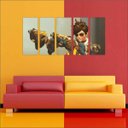Ver imagem 2 de Quadro Decorativo Overwatch Games Jogos Quartos Salas Interiores Mosaico 5 Peças Com Moldura