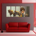 Ver imagem 5 de Quadro Decorativo Overwatch Games Jogos Quartos Salas Interiores Mosaico 5 Peças Com Moldura
