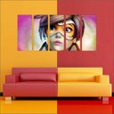 Ver imagem 2 de Quadro Decorativo Overwatch Games Jogos Quartos Salas Interiores Mosaico 5 Peças Com Moldura