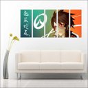 Ver imagem 2 de Quadro Decorativo Overwatch Games Jogos Quartos Salas Interiores Mosaico 5 Peças Com Moldura