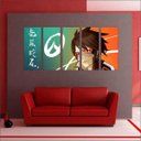 Ver imagem 3 de Quadro Decorativo Overwatch Games Jogos Quartos Salas Interiores Mosaico 5 Peças Com Moldura