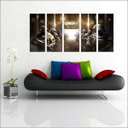 Ver imagem 1 de Quadro Decorativo Rainbow six Games Jogos Quartos Salas Interiores Mosaico 5 Peças Com Moldura